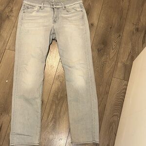 7 For All Mankind Men's Light Blue Slim Straight Jeans